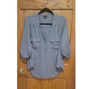 Torrid Harper Georgette Pullover 3/4 Sleeve Blouse, Olivine, 0 (12)